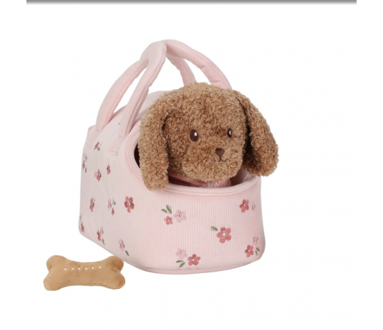 PELUCHE CHIEN AVEC SAC DE TRANSPORT - JACKIE
