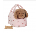 PELUCHE CHIEN AVEC SAC DE TRANSPORT - JACKIE