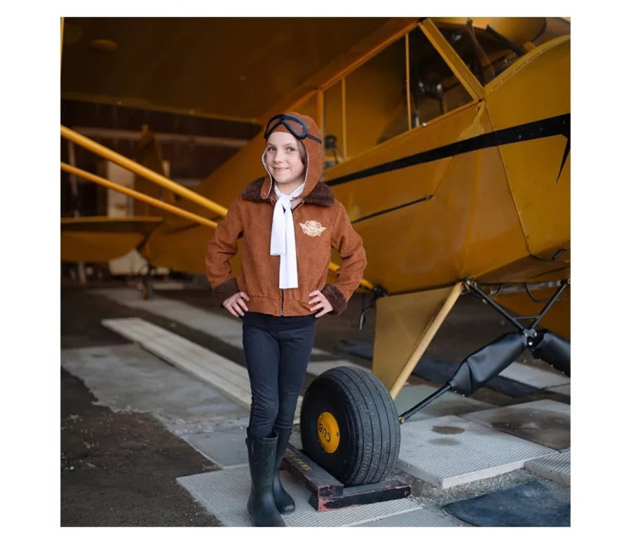 AMELIA LA PILOTE, VESTE, ECHARPE ET COIFFE, TAILLE US 5-6 (3 PCS) AMELIA LA PILOTE, VESTE, ECHARPE ET COIFFE, TAILLE US 5-6 (3 PCS)