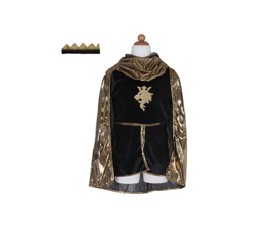 SET CHEVALIER (TUNIQUE, CAPE, COURONNE), OR, TAILLE US 7-8 (3 PCS)