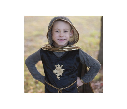 SET CHEVALIER (TUNIQUE, CAPE, COURONNE), OR, TAILLE US 5-6 (3 PCS)