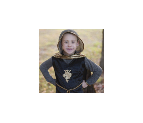 SET CHEVALIER (TUNIQUE, CAPE, COURONNE), OR, TAILLE US 5-6 (3 PCS)