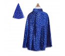 CAPE DE MAGICIEN AVEC CHAPEAU, BLEU, TAILLE US 4-6 (2 PCS) CAPE DE MAGICIEN AVEC CHAPEAU, BLEU, TAILLE US 4-6 (2 PCS)