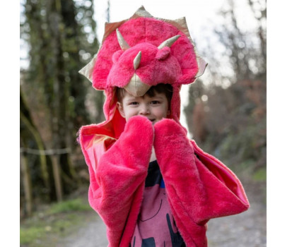 CAPE DE TRICERATOPS, DOUCE ET CALINE, ROUGE, TAIILE US 3-4