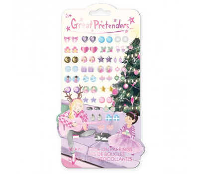 SET DE 30 PAIRES DE BOUCLES D'OREILLES AUTOCOLLANTES HOLIDAY