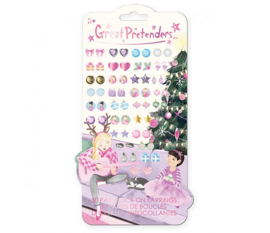 SET DE 30 PAIRES DE BOUCLES D'OREILLES AUTOCOLLANTES HOLIDAY