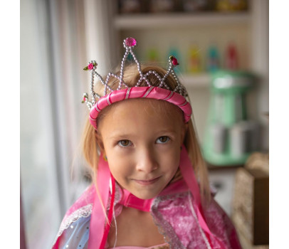 DIADEME AVEC RUBANS, ROSE FONCE