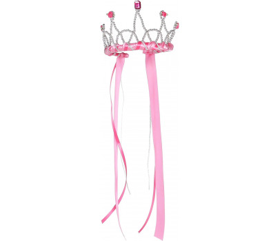 DIADEME AVEC RUBANS, ROSE FONCE