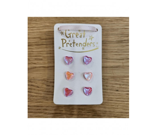 BOUCLES D'OREILLES BOUTIQUE HOLO HEART STUDDED, 3 PAIRES