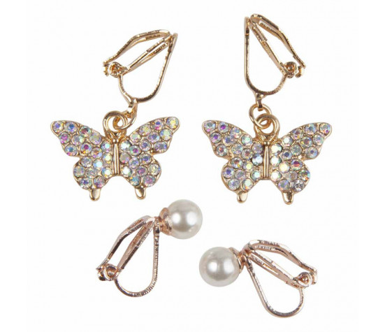 BOUCLES D'OREILLES CLIPS BOUTIQUE BUTTERFLY CLIP ON, 2 PAIRES
