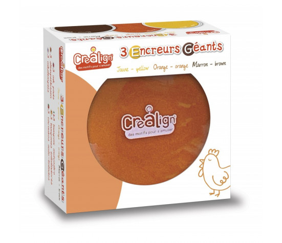 BOITE 3 ENCREURS RONDS - JAUNE ORANGE MARRON