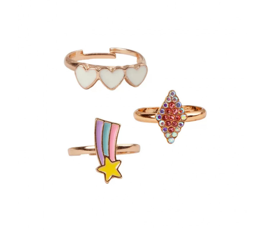 BAGUES BOUTIQUE HEART STAR, 3 PCS BAGUES BOUTIQUE HEART STAR, 3 PCS