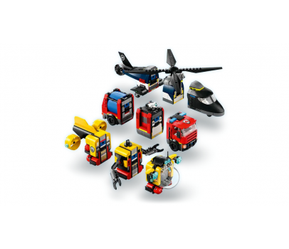 CITY - HELICOPTERE, CAMION DE POMPIERS ET SOUS-MARIN MODULABLE