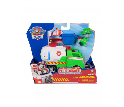 PAT PATROUILLE - VEHICULE + FIGURINE FIRE RESCUE ROCKY La Pat' Patrouille