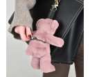 BIJOU DE SAC DOUDOU - OURS ROSE POUDRE