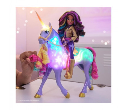 ACADEMIE DES LICORNES - LICORNE A FONCTIONS 28 CM WILDSTAR + POUPEE 24 CM