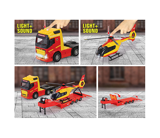 MAJO GS CAMION VOLVO + HELICO SECU CIVILE 35CM