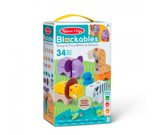 BLOCKABLES - LES ANIMAUX DE LA SAVANE - 34 PIECES