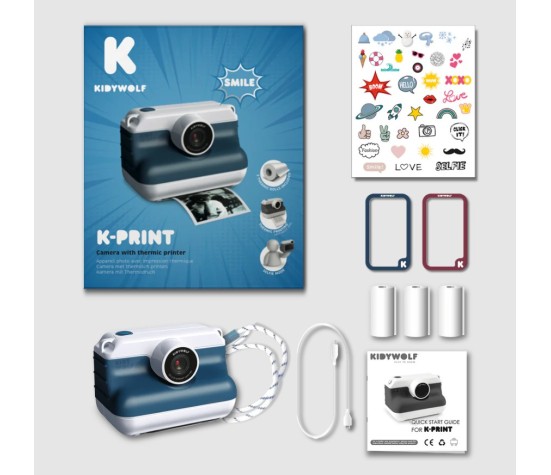 K-Print - Appareil Photo à impression thermique (Bleu)