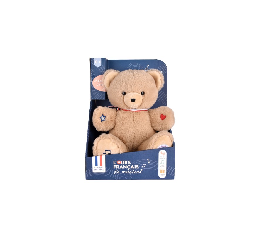 OURS FRANCAIS MUSICAL - TAM TAM BEIGE