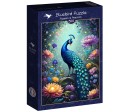 Puzzle 500p - Fleurs et Paon