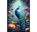 Puzzle 500p - Fleurs et Paon