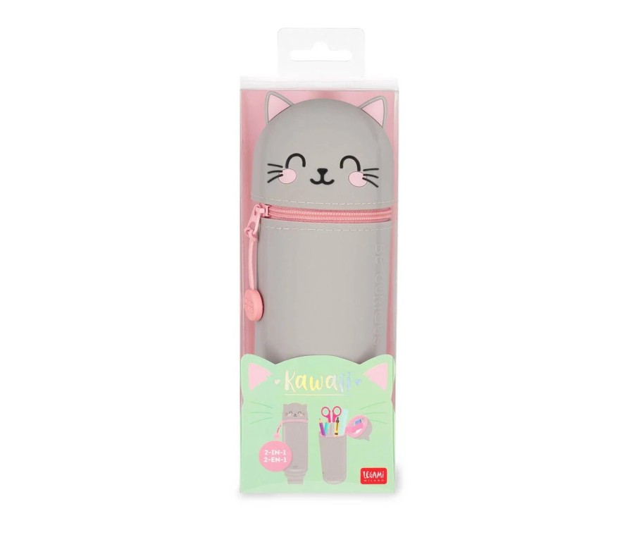 Kawaï - Trousse en silicone 2 en 1- Kitty