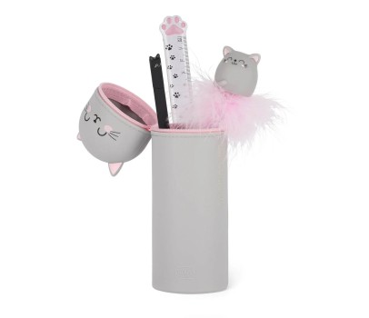 Kawaï - Trousse en silicone 2 en 1- Kitty