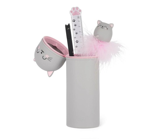 Kawaï - Trousse en silicone 2 en 1- Kitty