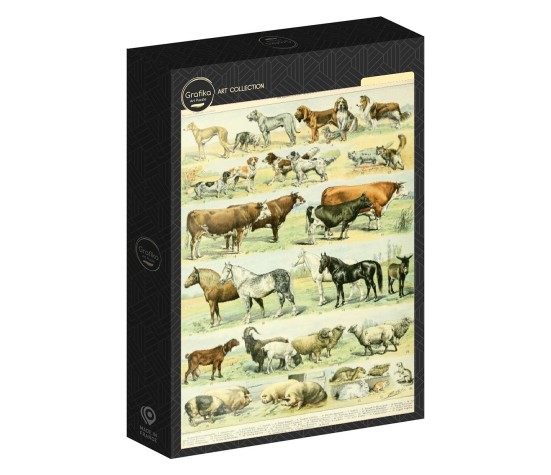 Puzzle 1000p -  Illustration du Nouveau Larousse Illustré : Mammifères, XIXè Siècle 