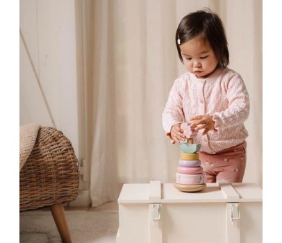  	 Tour d'Anneaux à Empiler en Bois FSC - Fairy Garden