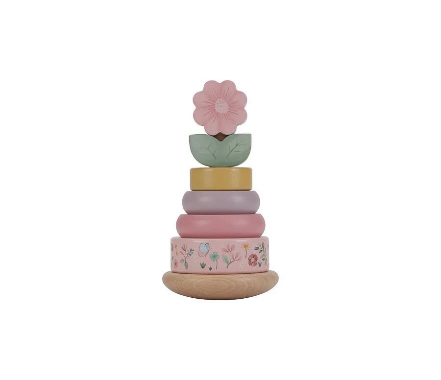  	 Tour d'Anneaux à Empiler en Bois FSC - Fairy Garden