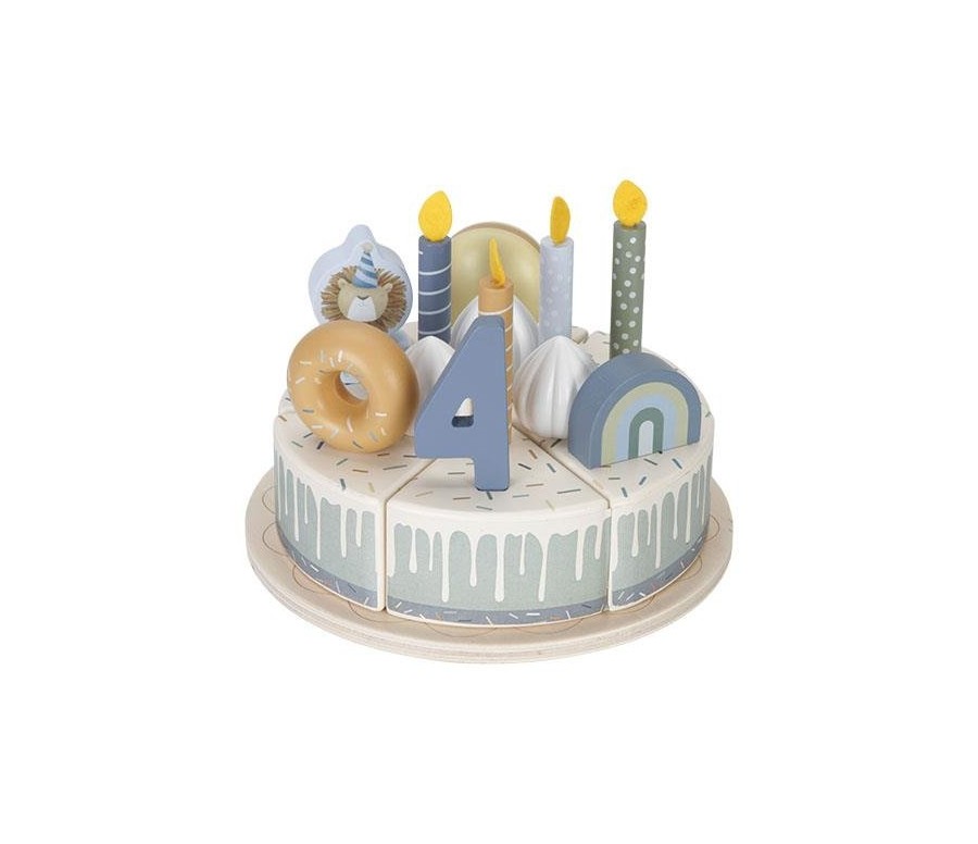 Gâteau d'Anniversaire en Bois - Bleu