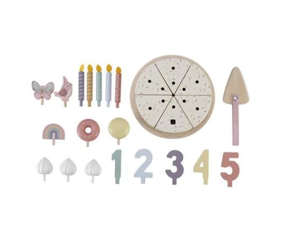 Gâteau d'Anniversaire en Bois - Rose