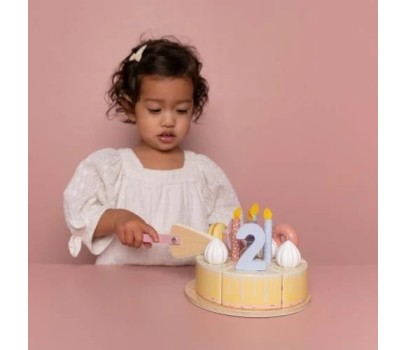 Gâteau d'Anniversaire en Bois - Rose