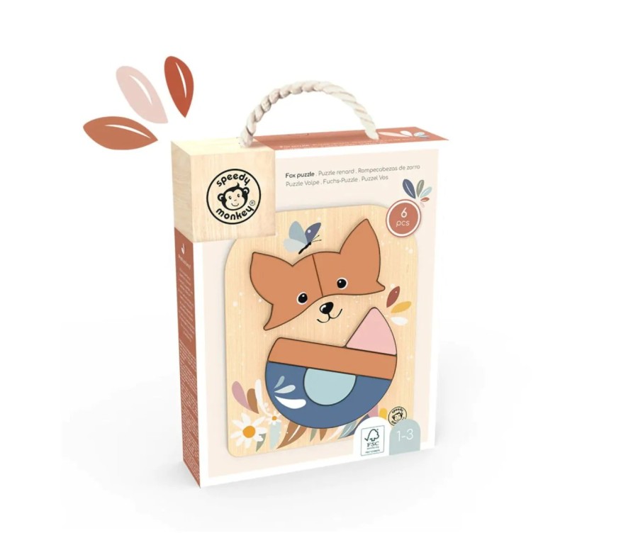 Speedy Monkey - Puzzle Renard en Bois