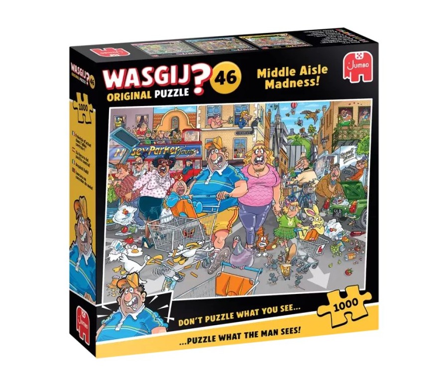 Puzzle 1000p - WASGIJ Original : Frénésie d'Achat dans l'Allée Centrale !