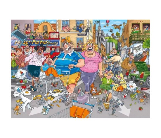 Puzzle 1000p - WASGIJ Original : Frénésie d'Achat dans l'Allée Centrale !