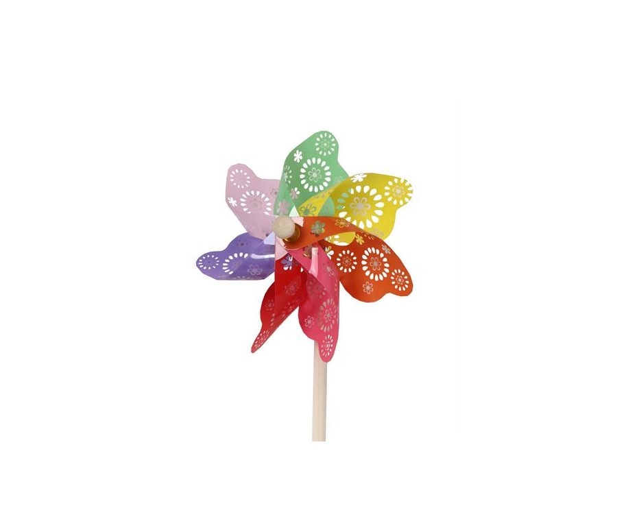 Moulin à vent Multicolore Floral diam 16cm- Ass