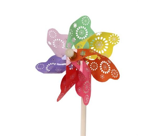 Moulin à vent Multicolore Floral diam 16cm- Ass