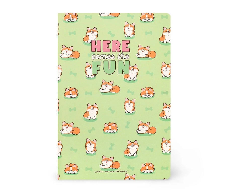Cahier Ligné A5 à Couverture Rigide Illustrée - Corgi