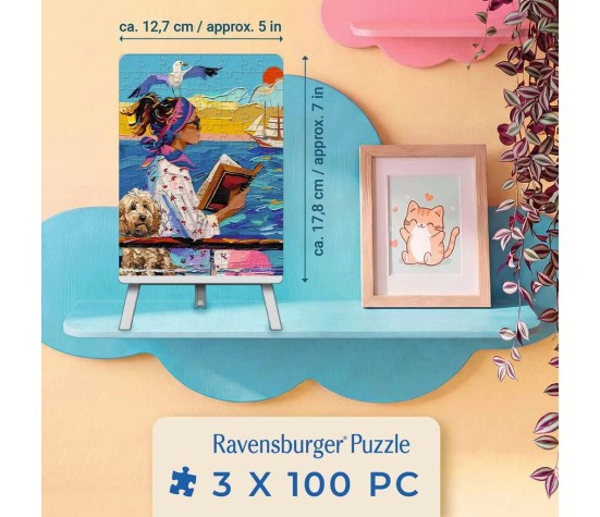 Puzzle 100P x 3 - Voyage du Chien