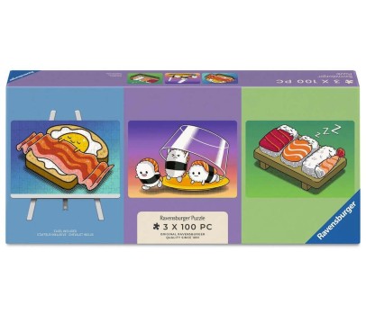 Puzzle 100P x 3 -  Repas Kawaii