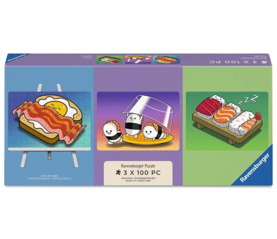 Puzzle 100P x 3 -  Repas Kawaii