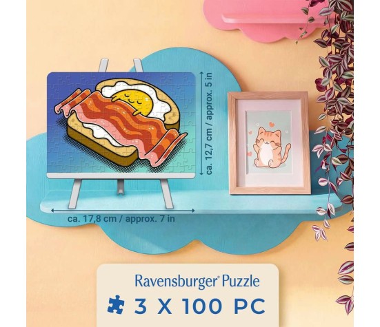 Puzzle 100P x 3 -  Repas Kawaii