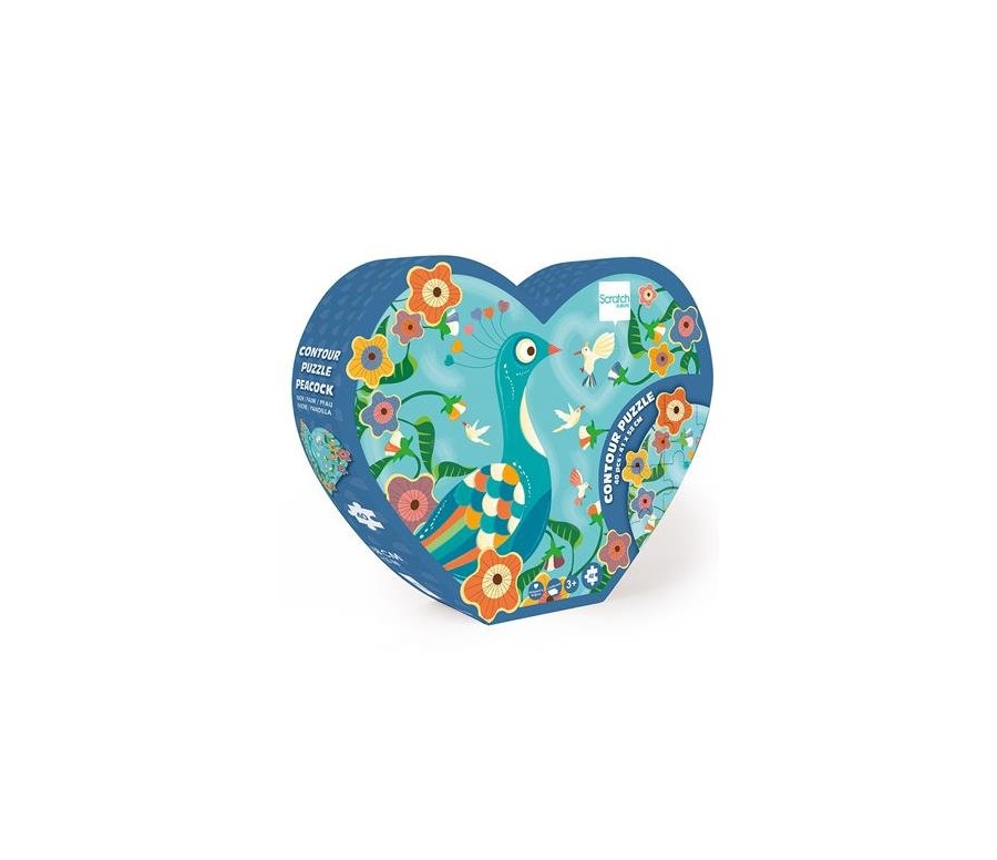 Puzzle 40p - Puzzle Contour Paon