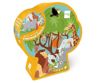 Puzzle 60p - Puzzle Contour Safari