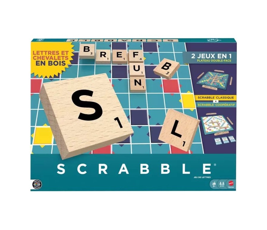 SCRABBLE - EDITION 2 EN 1- Version Bois