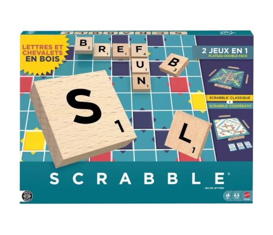 SCRABBLE - EDITION 2 EN 1- Version Bois